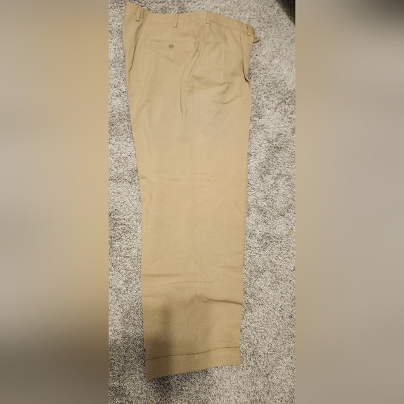 Luciano Barbera $395 Wool Blend Pleated Dress Pants Size 54 IT (38x30) Beige - Picture 1 of 3